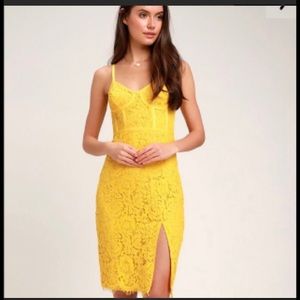 Lulu’s. Yellow lace dress
